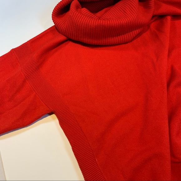 2X French Connection NWT super soft red cowl neck hi low sweater - Picture 10 of 14